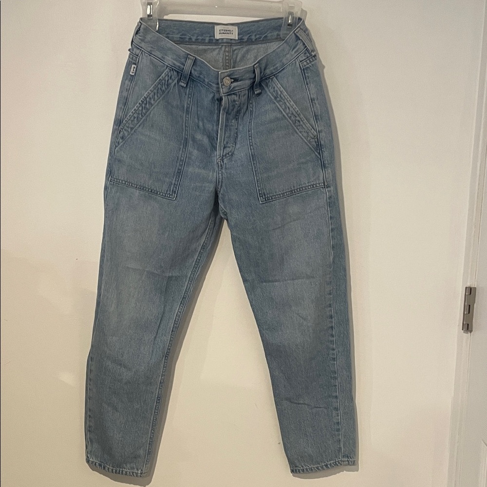 Citizens Of Humanity Light Blue Leah Cargo Denim Jeans Sz 25